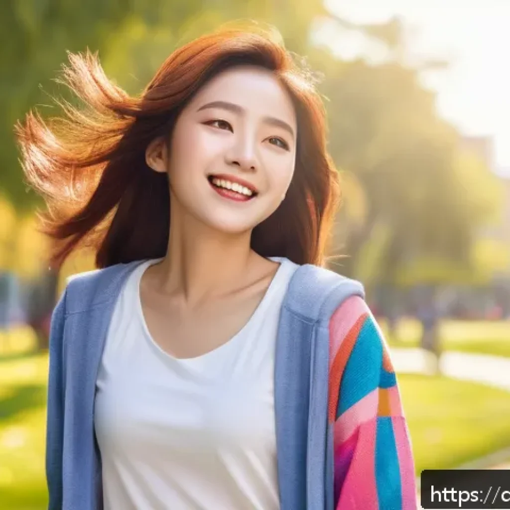 캐릭터 디자인 기법 - A cheerful young female character with large expressive eyes and a bright smile, dressed in vibrant ...